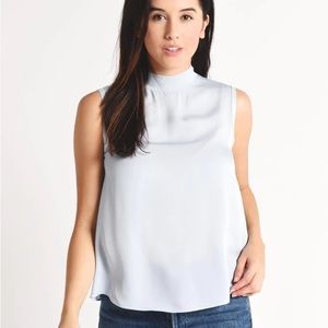 VINCE. Mock Neck Sleeveless Blouse